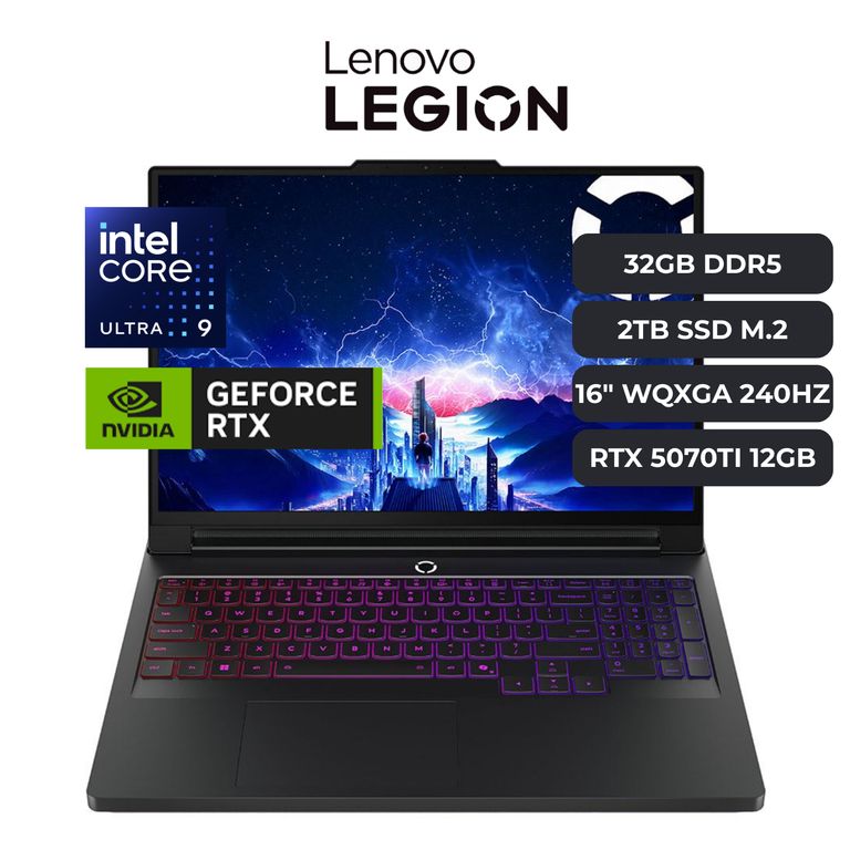 Legion Pro 7 Core Ultra 9 275HX, RTX 5070 TI 12GB, 32GB DDR5, 2TB SSD, 16" WQXGA 240HZ