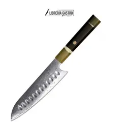 GENERICO - Cuchillo Buffalo Santoku #7, Acero Damasco de 67 Capas.