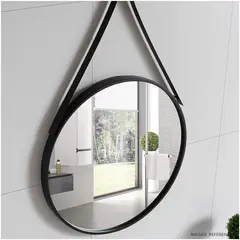 INSPIRA MARKET - Espejo Decorativo Circular de Tocador Colgante Negro 52 CM