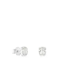 TOUS - Aretes Plata Ley Oso Nacar 6Mm