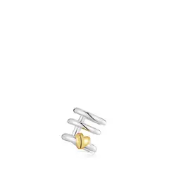 TOUS - Aretes Earcuff Flechazo De Plata Bicolor