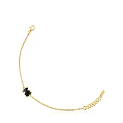 TOUS - Pulsera Plata 1ªley Baño Onix Oso 10Mm