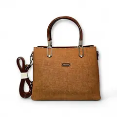 GENERICO - Cartera de Mujer Camel Diseño Premium con Asas Metálicas Bolso Elegante y Moderno
