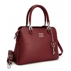 GENERICO - Bolso de Mujer Elegante Color Vino Texturizado-Cartera Moderna para Oficina y Diario