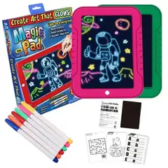 GENERICO - Pizarra Digital Rosa y Verde para Niños con Luces