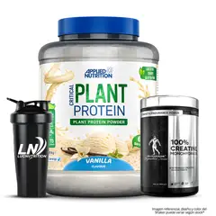 APPLIED NUTRITION - Critical Plant Protein 1.8 kg - Vainilla + Creatina Kevin Levrone 500 G + Shaker