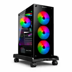 GENERICO - Base para CPU con Ruedas Soporte Ajustable para Torre PC Metal 22-28 cm