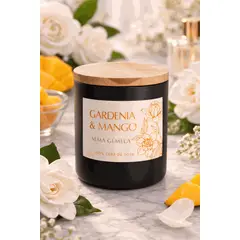 ALMA GEMELA VELAS - Vela Aromática de Cera de Soya Gardenia & Mango 150 g