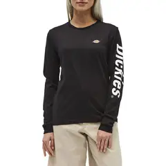 DICKIES - POLO PARA MUJER MANGA LARGA LOGO NEGRO