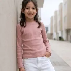 GENERICO - Polo Niña Rib Palo Rosa Algodón Manga Larga Angela Kids