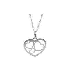 CLEO JOYAS & ACCESORIOS - Collar Corazones Plata