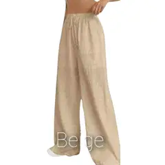 GENERICO - Pantalón palazzo lino para dama