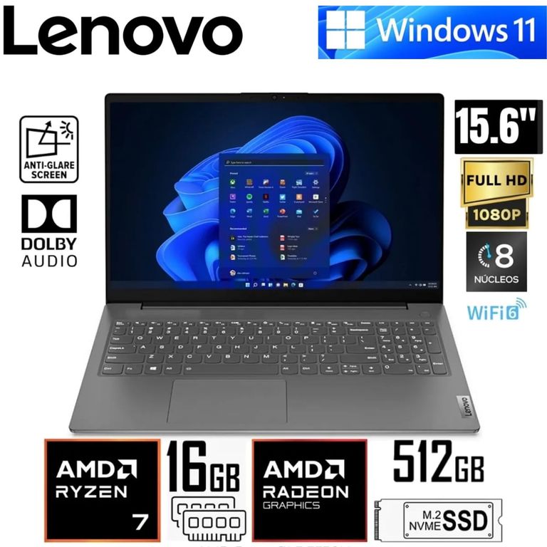 Laptop V15 G4 ABP 15.6" FHD AMD Ryzen 7 7730U 16GB RAM 512GB SSD Iron Grey