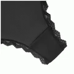 BELCHERCC5 - Braguita negra de media cintura con volante transpirable y cómoda