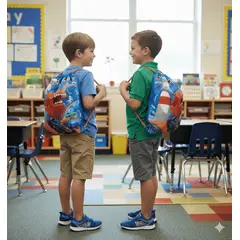 GENERICO - Bolsa de Aseo Escolar Impermeable con Bolsillo de Auto Azul