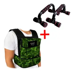 HOLGU - CHALECO CON PESO 10KG + BARRAS PUSH UP GYM