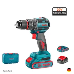 RONIX - Taladro Percutor Brushless 20V 2Ah Atornillador Inalámbrico 8670