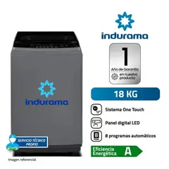 INDURAMA - Lavadora Automatica 18KG LRI-18DGR