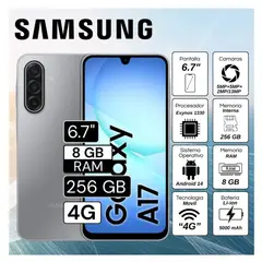 SAMSUNG - Celular Galaxy A17 4G 8GB RAM 256GB REGISTRADO SILVER