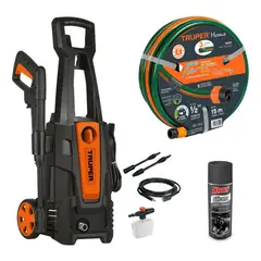 TRUPER - Hidrolavadora Electrica 1800PSI + Manguera 1/2" 15 metros