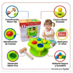 GENERICO - Banquito de Descubrimiento Tortuga Golpecitos 2-en-1