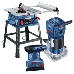 BOSCH - Sierra de Mesa 10" 1800W + Fresadora + Lijadora
