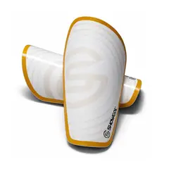 SHOWGOL - CANILLERAS DE FÚTBOL CON PORTA CANILLERA DE LYCRA BLANCO - ADULTO