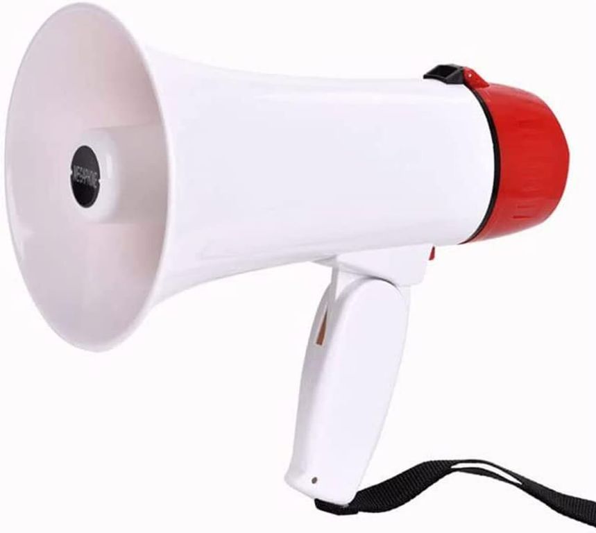 MEGÁFONO RECARGABLE 50W CON BLUETOOTH, GRABACIÓN 260 SEGUNDOS, SIRENA Y MICRÓFONO PORTÁTIL