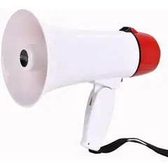 GENERICO - MEGÁFONO RECARGABLE 50W CON BLUETOOTH, GRABACIÓN 260 SEGUNDOS, SIRENA Y MICRÓFONO PORTÁTIL