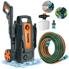 TRUPER - Hidrolavadora portátil 1500 PSI + manguera 10m conectores click