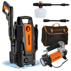 Truper - Combo hidrolavadora 1500PSI, compresor de aire 180 PSI,