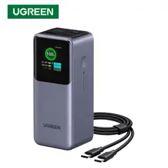 UGREEN - Cargador Portátil Capacidad 20000mAh Potencia 130W 3 Puertos Pantalla Digital Incluye Cable Usb-C