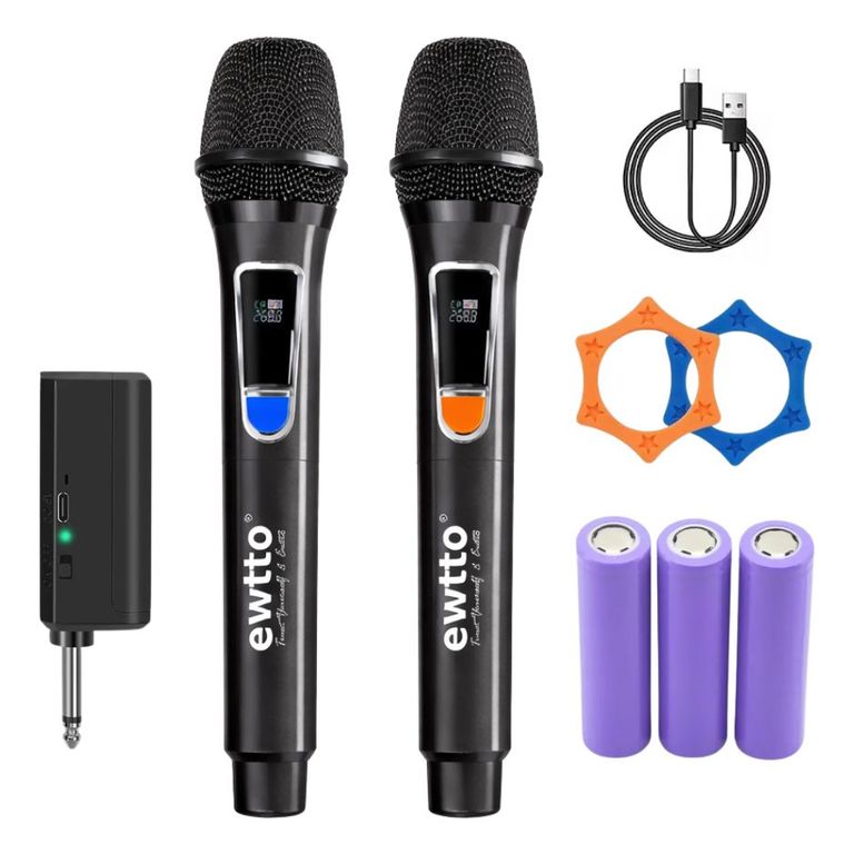 Micrófono Inalámbrico Doble Profesional Para Karaoke Parlantes Eventos 2.4GHz Largo Alcance