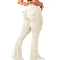 GENERICO - Leggings cargo acampanados con bolsillos