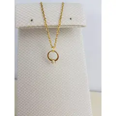 GENERICO - Collar para Mujer de Strass con dije de Anillo de Compromiso