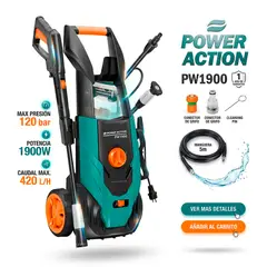 POWER ACTION - Hidrolavadora de alta presion 1900w 120 bar