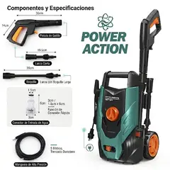 POWER ACTION - Hidrolavadora de alta presion 1700w bar 100