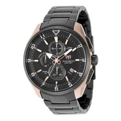 TECHNOMARINE - Reloj para hombre Ocean Quantum TM 318122 Negro Oro Rosa 44 mm