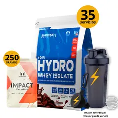 SUPREME NUTRITION - HYDROWHEY ISOLATE DE 1kg CHOCOLATE + CREATINA MYPROTEIN DE 250GR + REGALOS