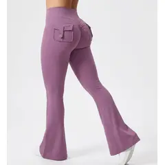 GENERICO - Leggings cargo acampanados con bolsillos