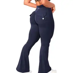 GENERICO - Leggings cargo acampanados con bolsillos