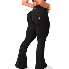 GENERICO - Leggings cargo acampanados con bolsillos