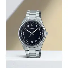 CASIO - MTP-V005 RELOJ ORIGINAL DE ACERO NEGRO CAS-232