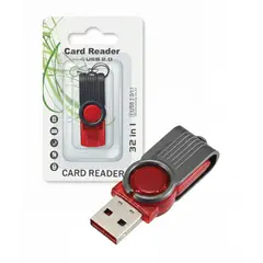 GENERICO - Lector De Memoria Micro SD Giratorio Interfaz USB Color Rojo