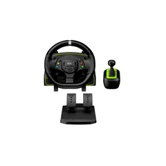 GENIUS GX - TIMON CON PEDAL + PALANCA SPEED MASTER X2 DUAL MOTOR VIBRATION 1080° ROTACION PC USB NEGRO