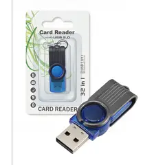 GENERICO - Lector De Memoria Micro SD Giratorio Interfaz USB Color Azul