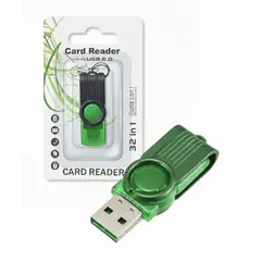 GENERICO - Lector De Memoria Micro SD Giratorio Interfaz USB Color Verde