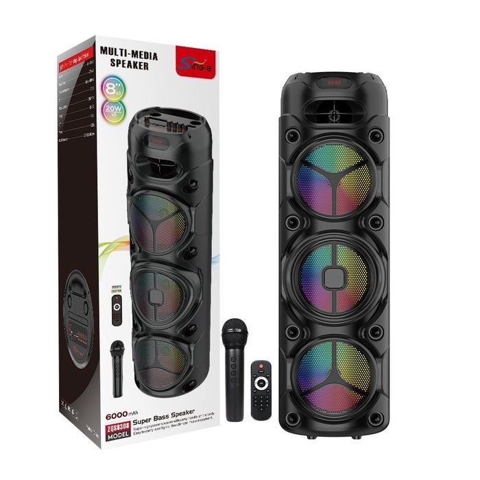 PARLANTE PORTÁTIL CON MICRÓFONO Y LUCES RGB