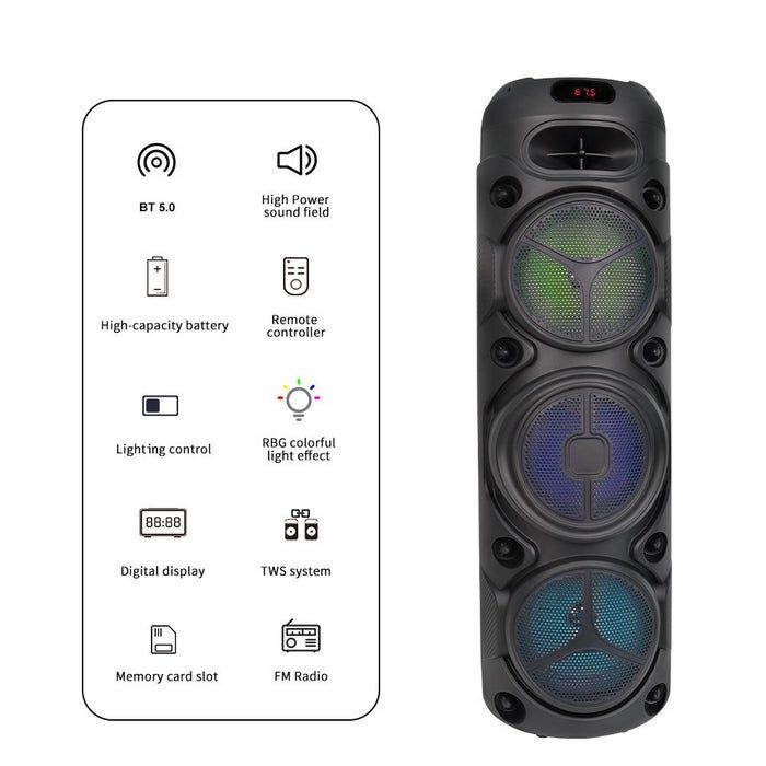 PARLANTE PORTÁTIL CON MICRÓFONO INALÁMBRICO Y LUCES RGB