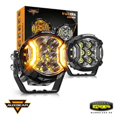 AUXBEAM - 2 FAROS LED 3' 108W 3 MODOS LUZ BLANCA CON DRL AMBAR